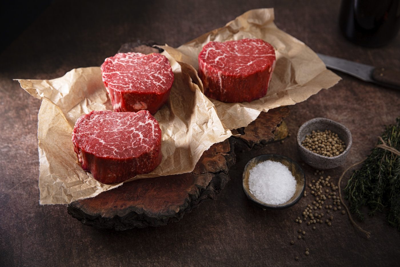 Fine-textured intramuscular marbling in premium Full Blood Japanese Black Wagyu beef — Carlog Cattle Company